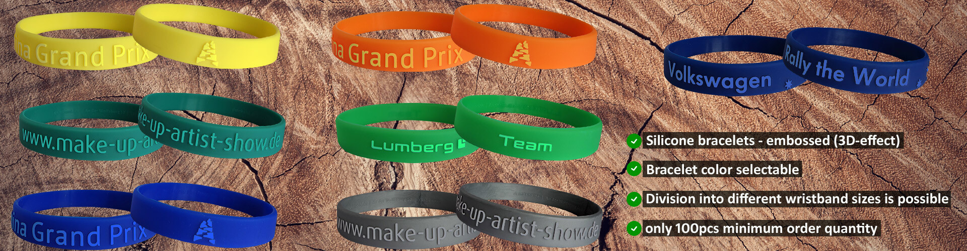 embossed silicone wristbands