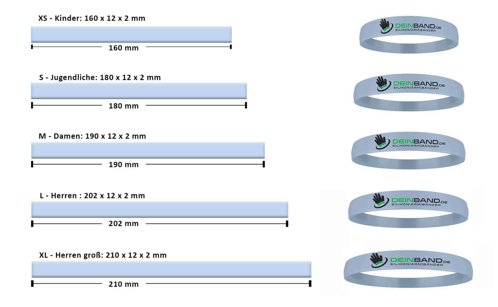 silicone wristbands sizes children men